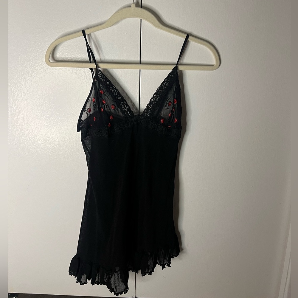 Vtg embroidered lace lingerie top